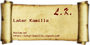 Later Kamilla névjegykártya